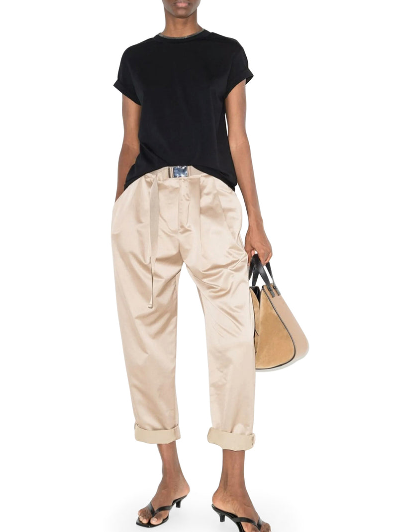Brunello Cucinelli Women Jersey T-Shirt With Precious Faux Layering BRUNELLO CUCINELLI