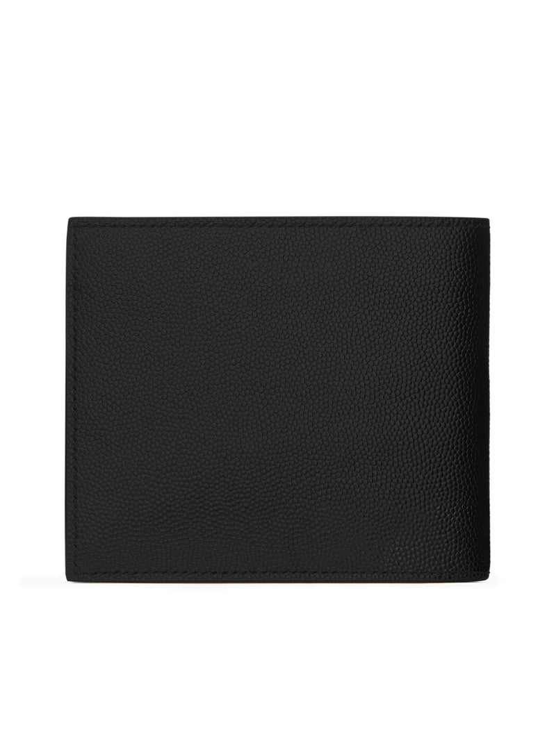Saint Laurent Men Saint Laurent Paris East / West Wallet With Purse Black Textured Leather SAINT LAURENT