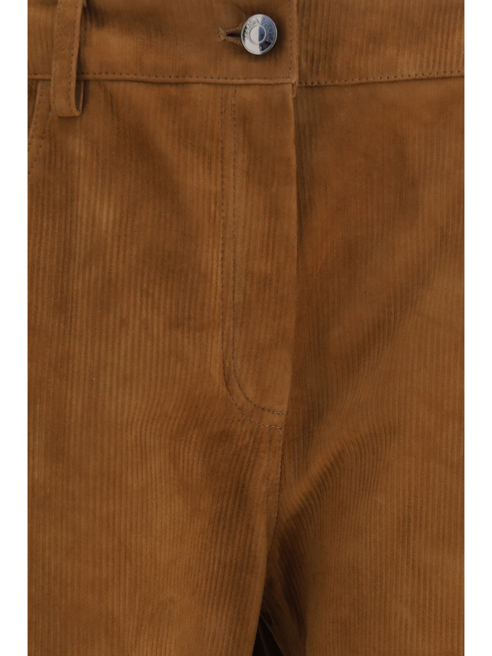 Magda Butrym Women Straight-Leg Corduroy-Effect Leather Pants MAGDA BUTRYM