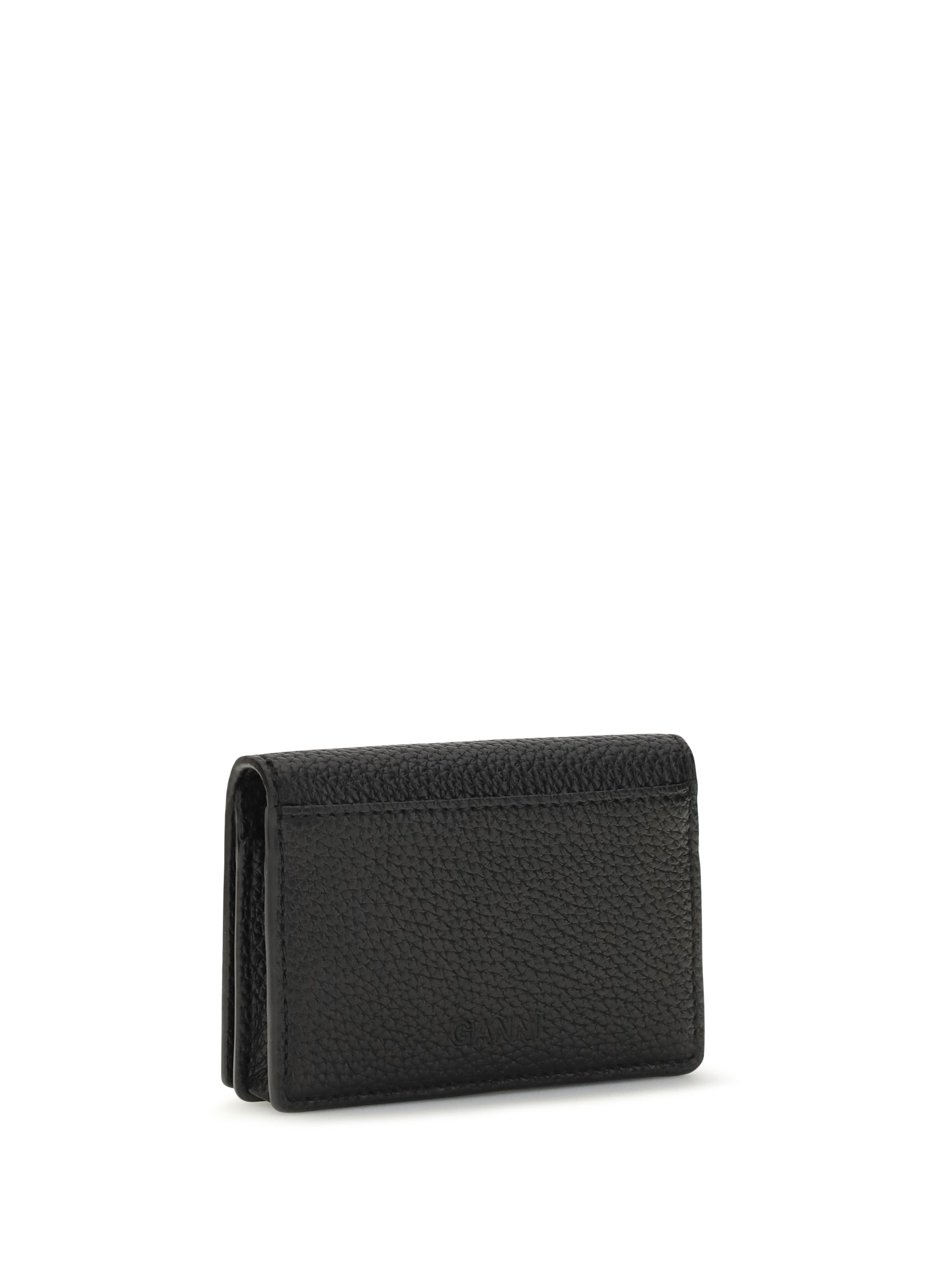 Ganni Women Ganni Bou Card Holder With Flap Grained GANNI