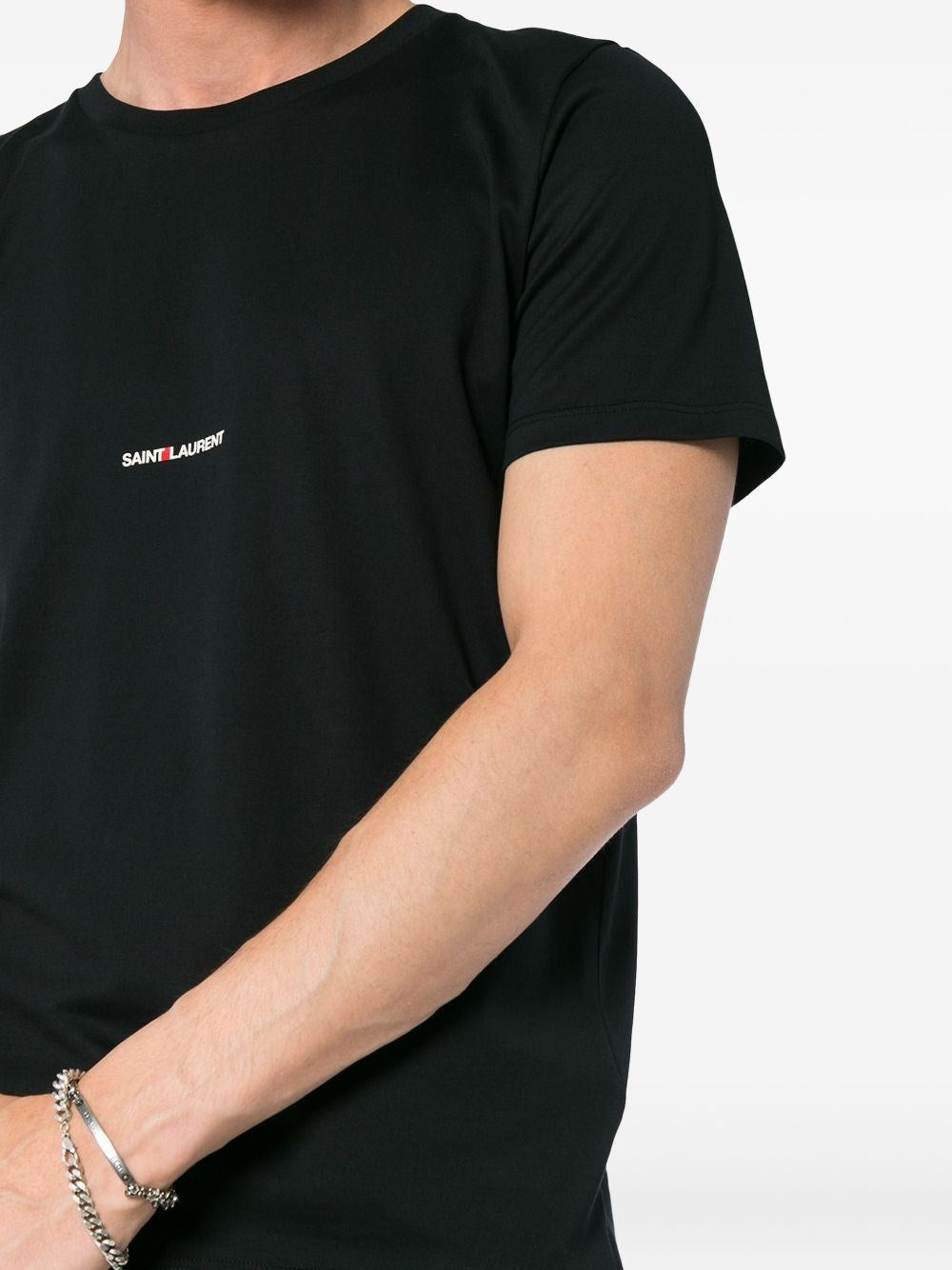 Saint Laurent Men T-Shirt Classique Crewneck Short Sleeve With Logo SAINT LAURENT