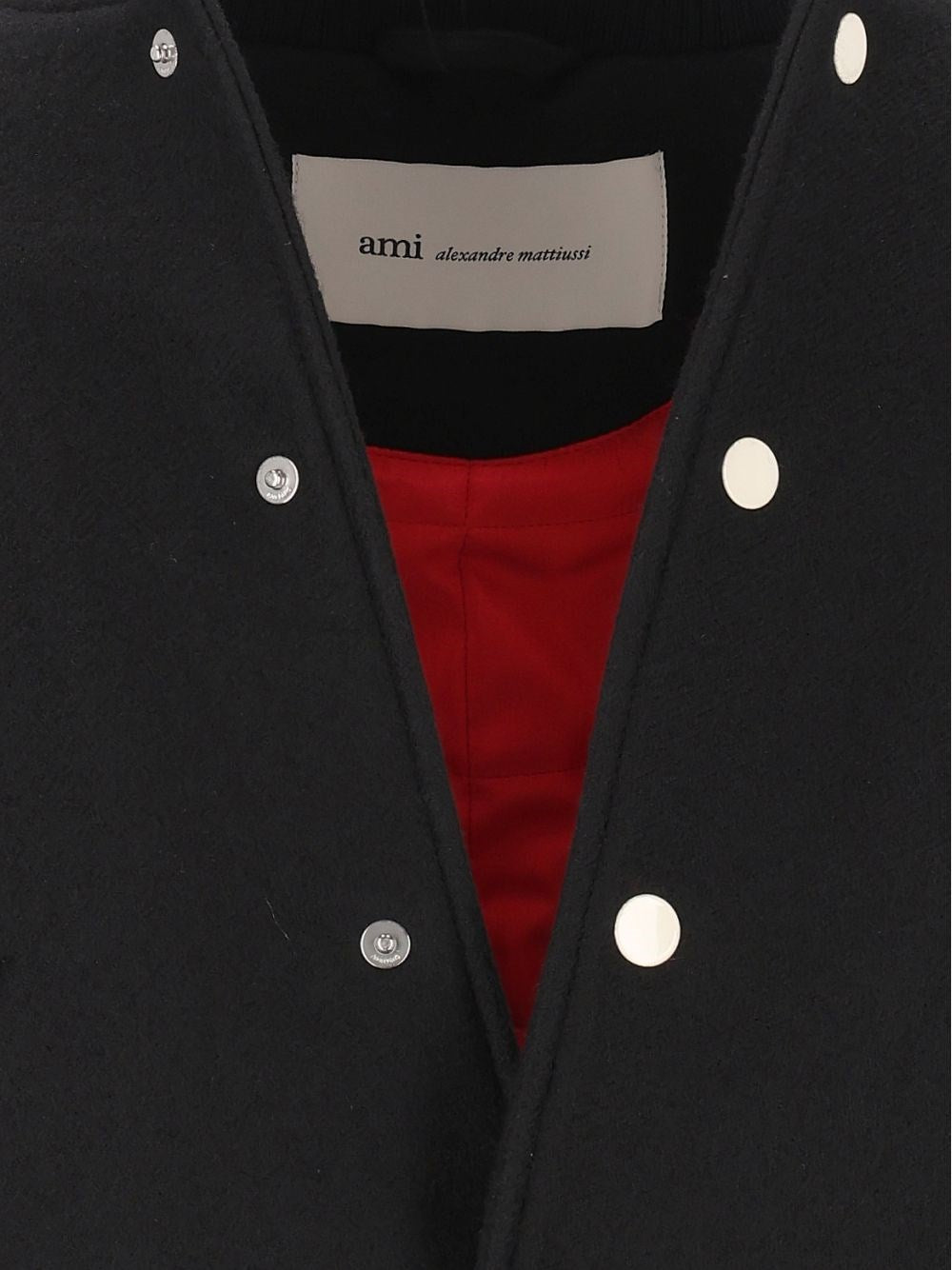Ami Men Padded Wool And Leather Teddy Jacket AMI PARIS