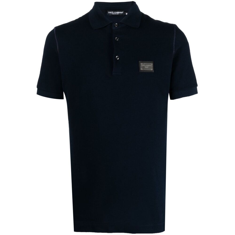 Dolce & Gabbana Blue Polo Shirts Men DOLCE & GABBANA