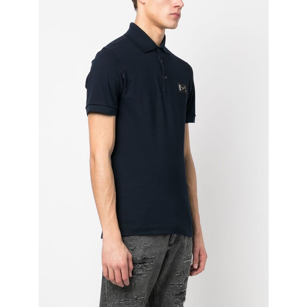 Dolce & Gabbana Blue Polo Shirts Men DOLCE & GABBANA