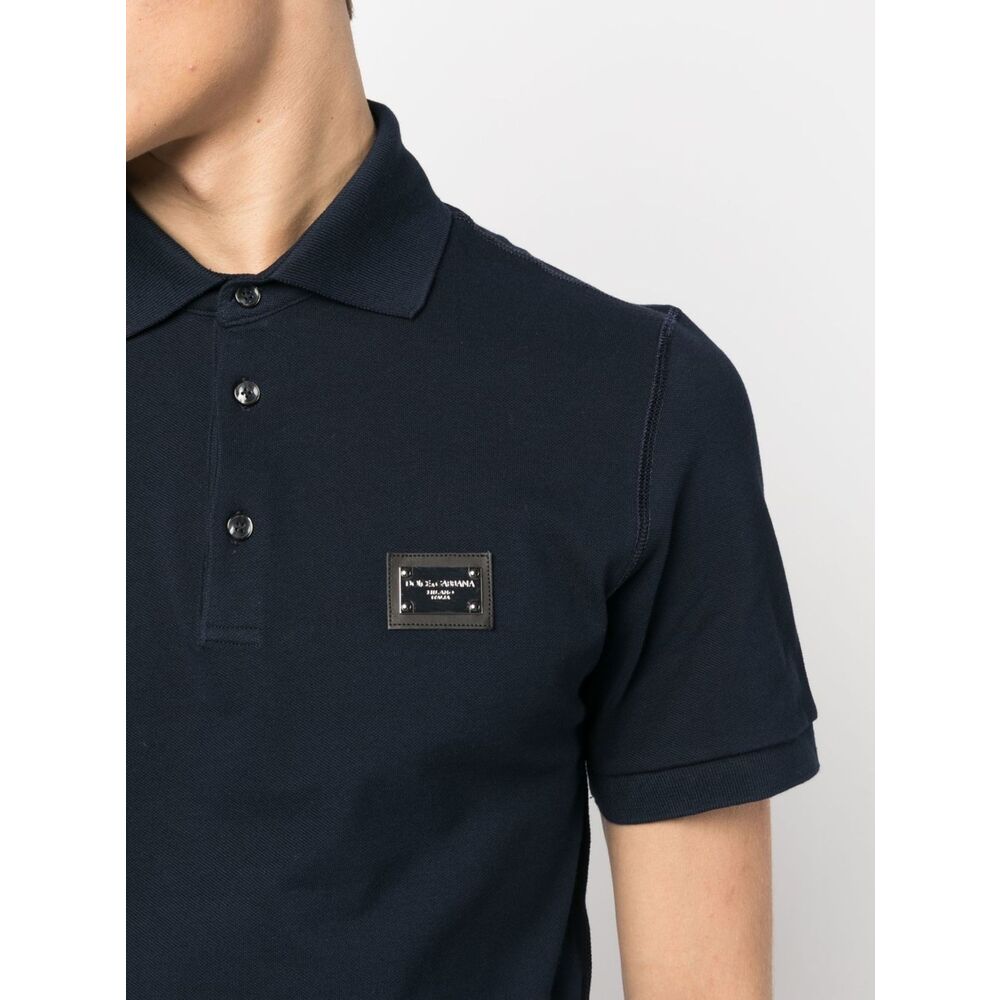 Dolce & Gabbana Blue Polo Shirts Men DOLCE & GABBANA