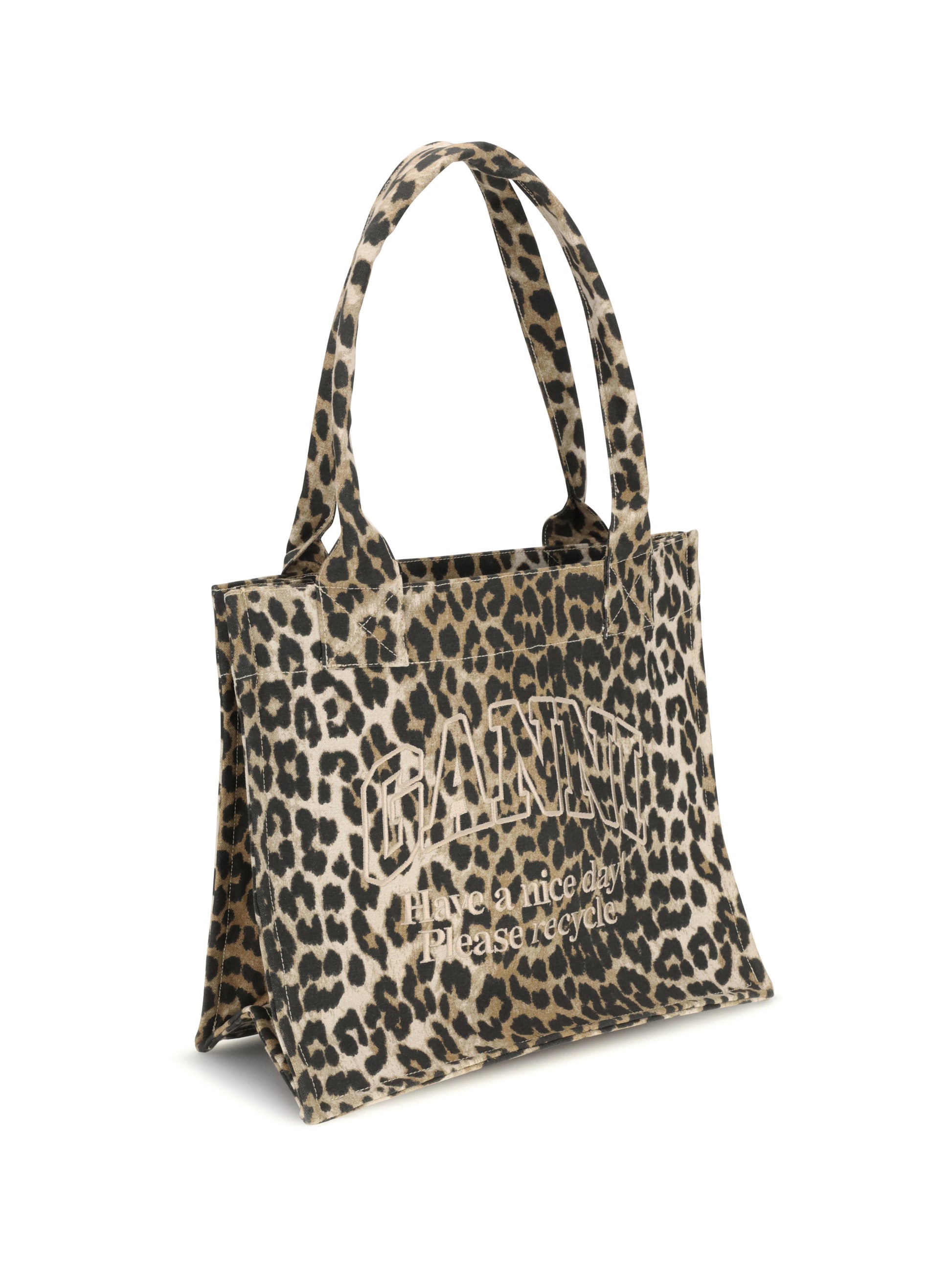 Ganni Women Leopard Print Tote Bag GANNI
