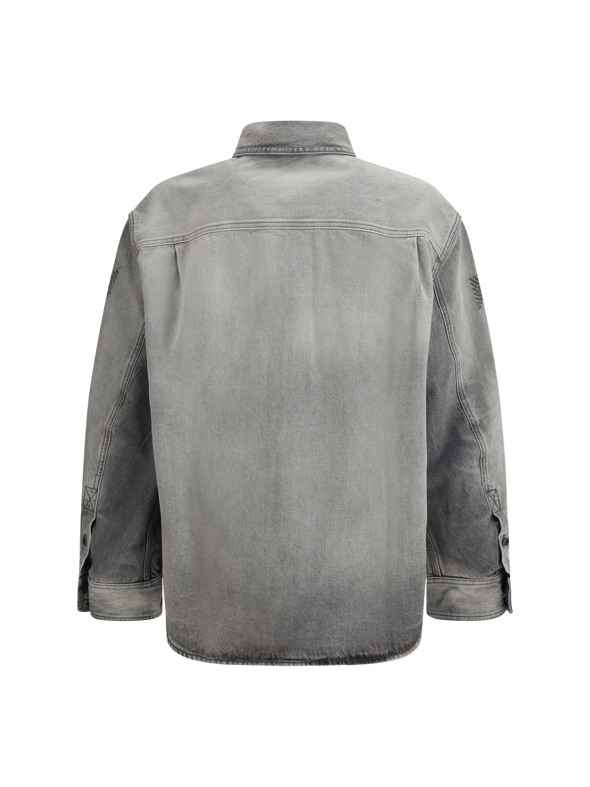 Off-White Men Diag Military Overshirt In Denim OFF-WHITE