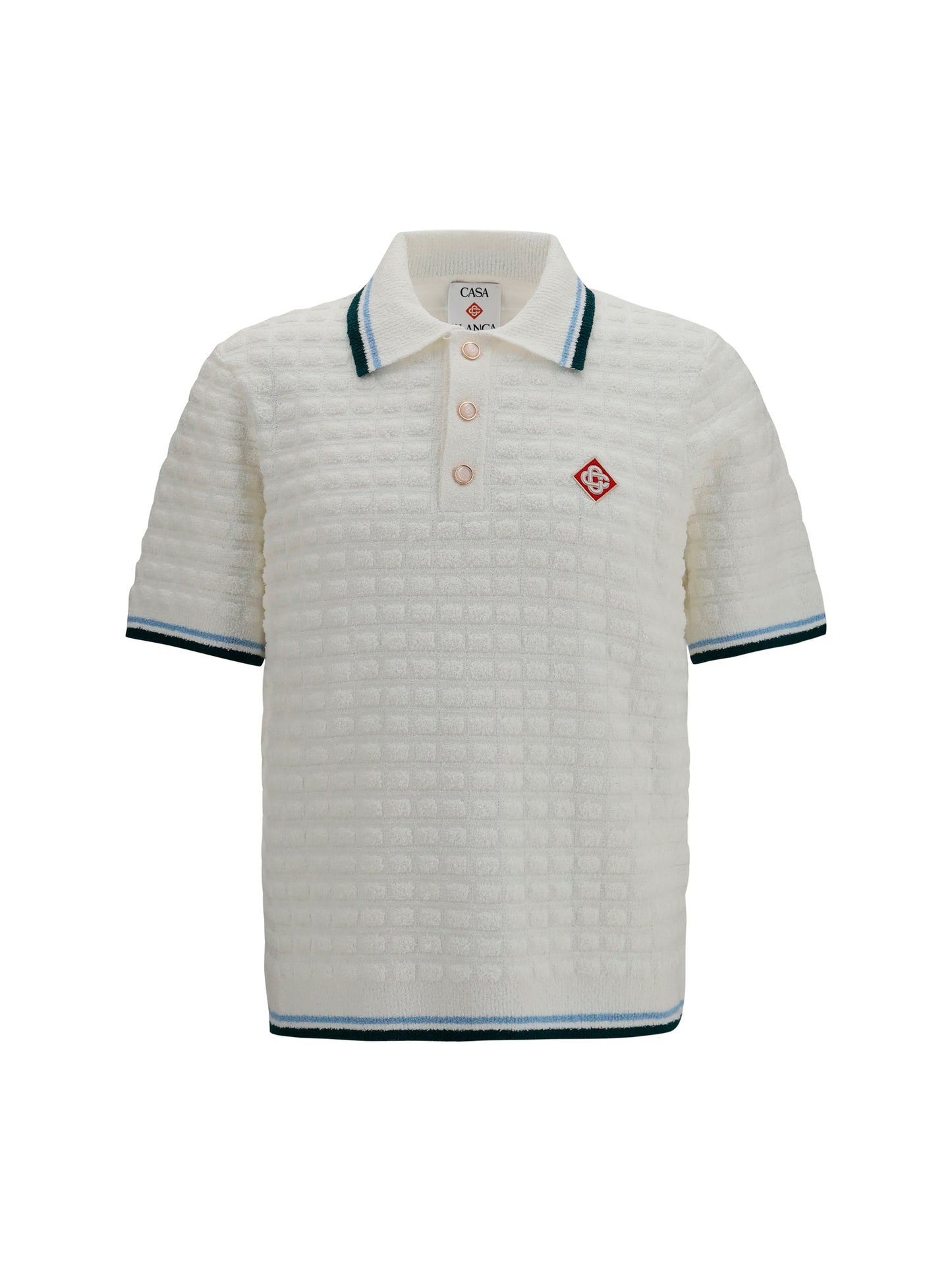 Casablanca Men Short-Sleeve Bouclé Polo