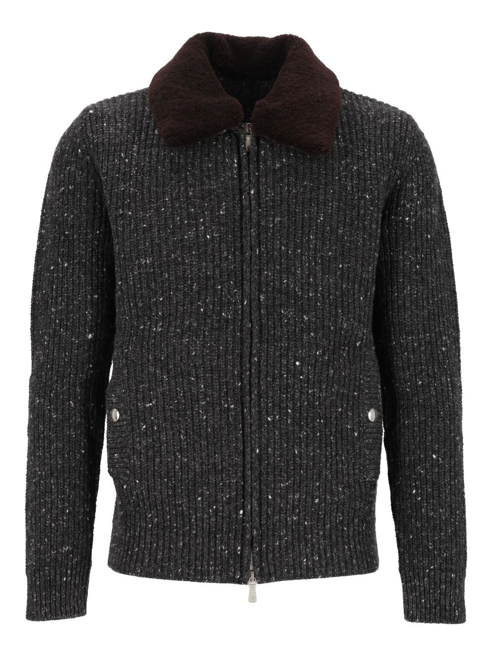 Eleventy Men Wool And Cashmere Knit Jacket Eleventy