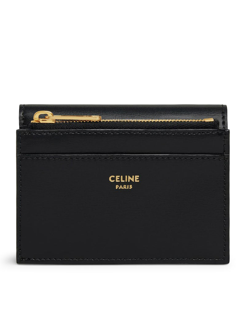 Celine Women Triomphe Compact Wallet With Coin Purse In Polished Calfskin CELINE