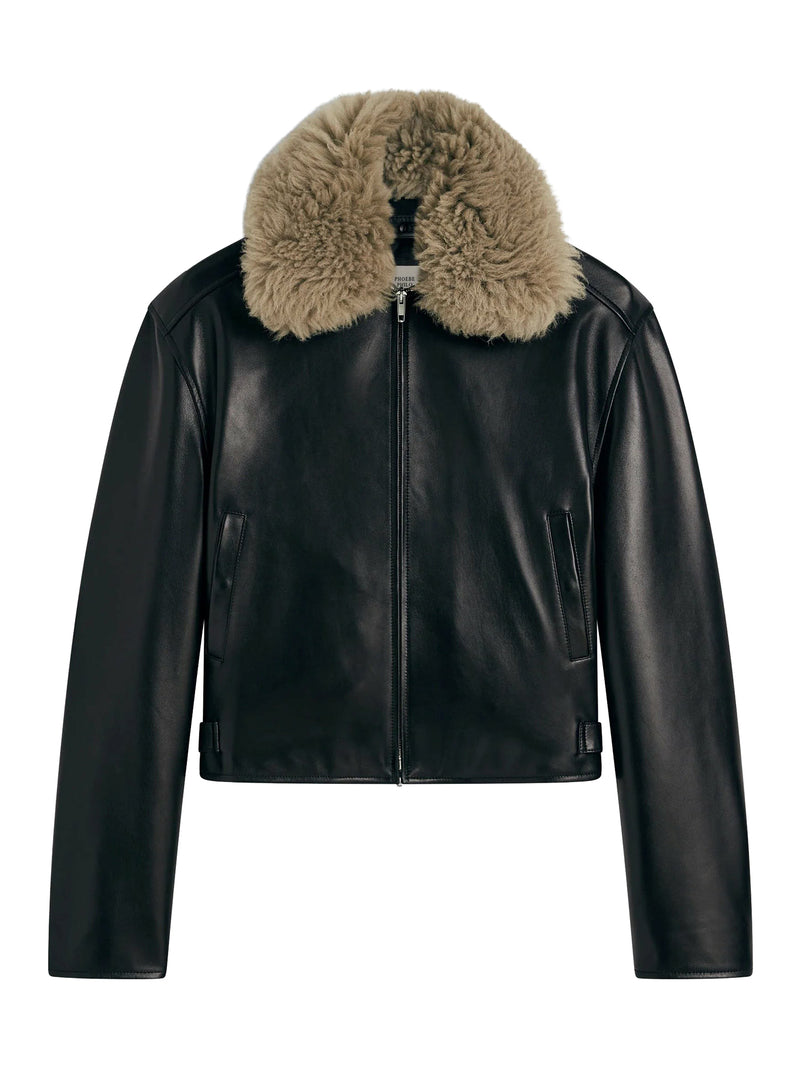 Phoebe Philo Women Short Leather Aviator Jacket PHOEBE PHILO
