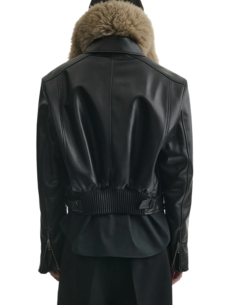 Phoebe Philo Women Short Leather Aviator Jacket PHOEBE PHILO