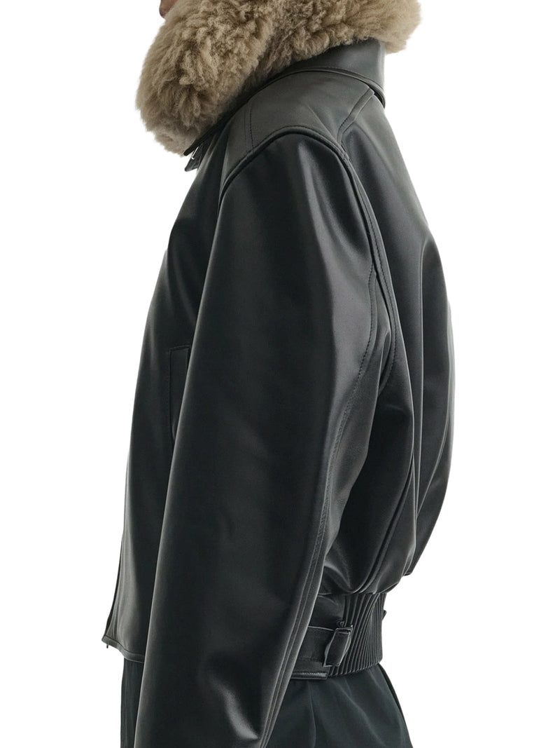 Phoebe Philo Women Short Leather Aviator Jacket PHOEBE PHILO