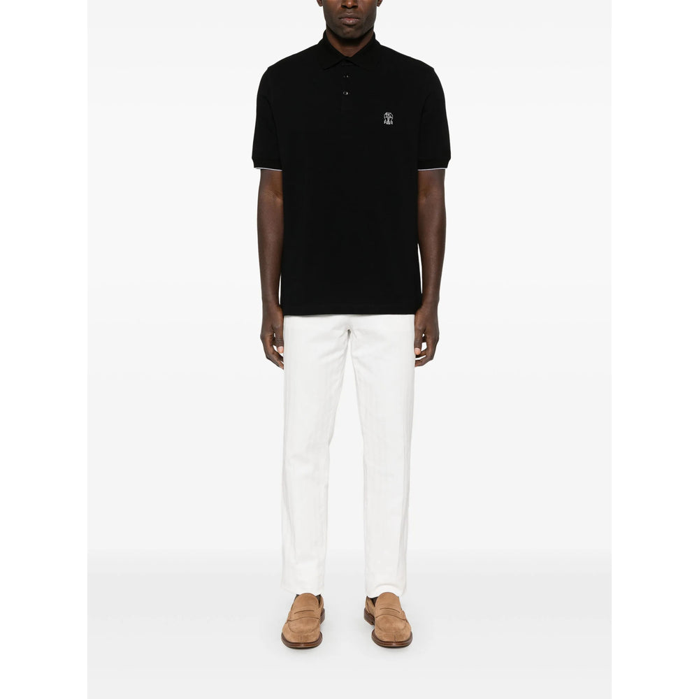 Brunello Cucinelli Black Polo Shirts Men BRUNELLO CUCINELLI