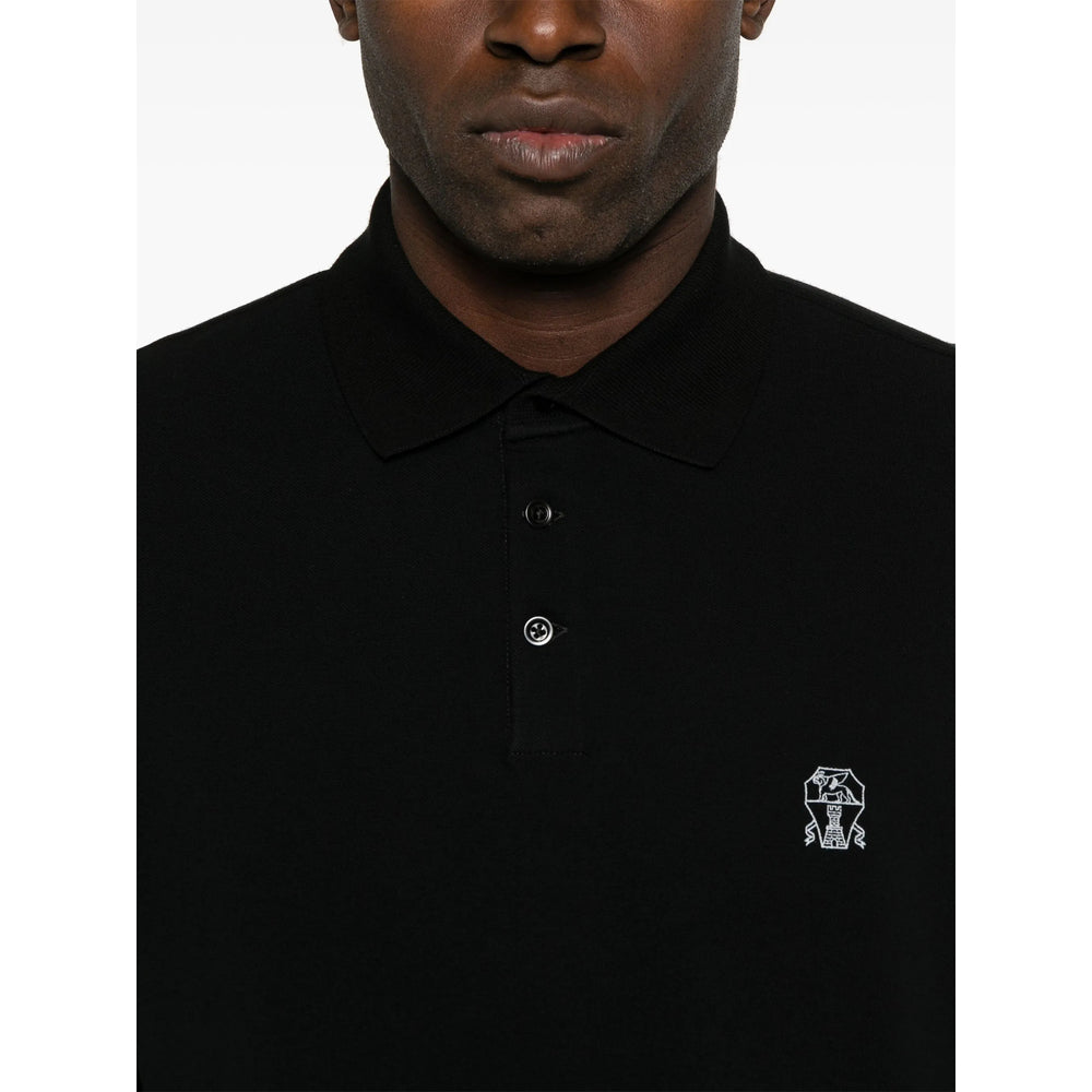 Brunello Cucinelli Black Polo Shirts Men BRUNELLO CUCINELLI