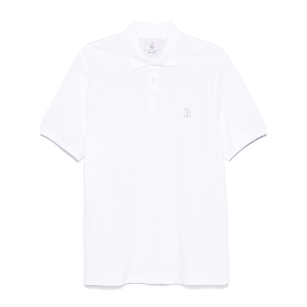 Brunello Cucinelli White Polo Shirts Men BRUNELLO CUCINELLI