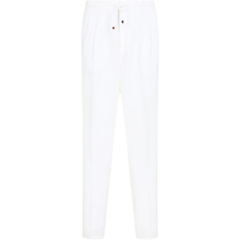 Brunello Cucinelli White Trousers - Tapered Trousers Men BRUNELLO CUCINELLI