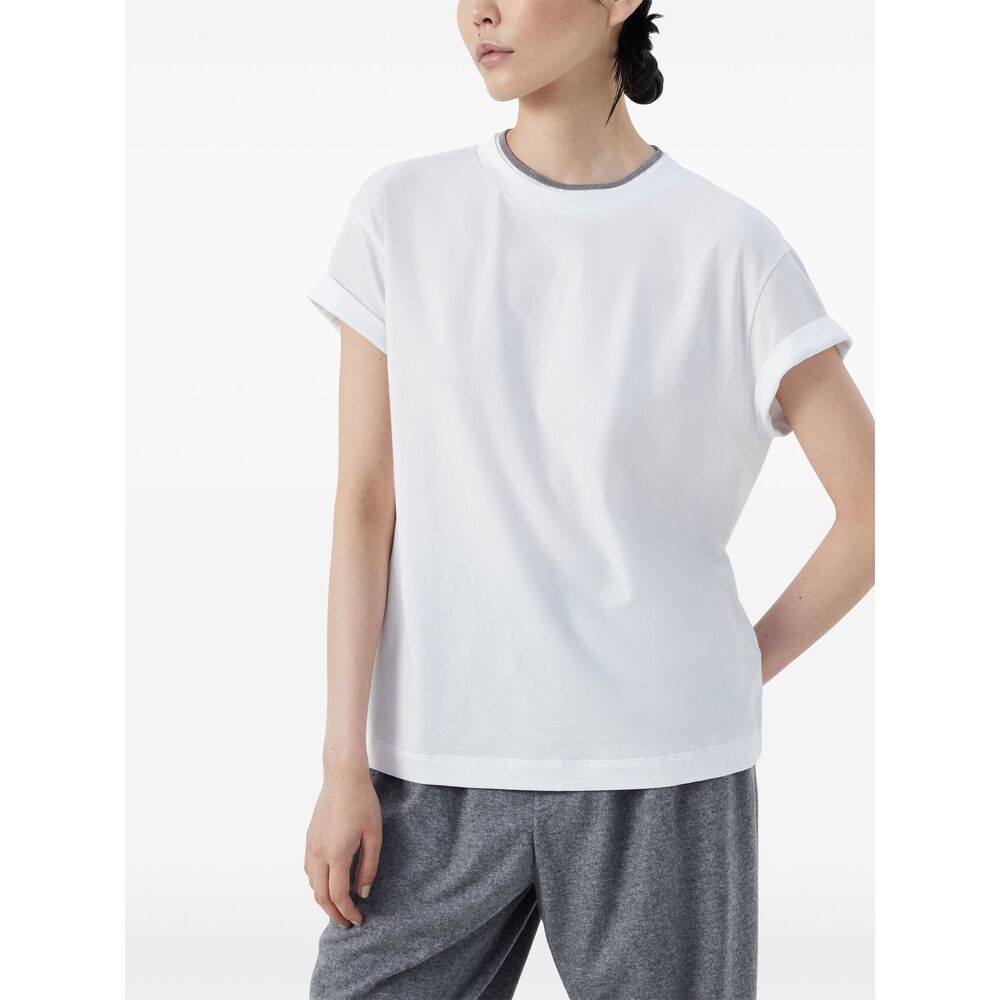 Brunello Cucinelli White Tops - T-Shirts & Jerseys Women BRUNELLO CUCINELLI