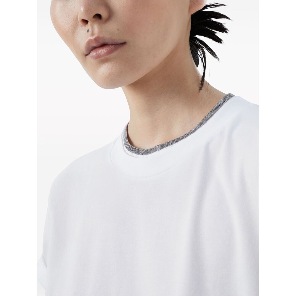 Brunello Cucinelli White Tops - T-Shirts & Jerseys Women BRUNELLO CUCINELLI