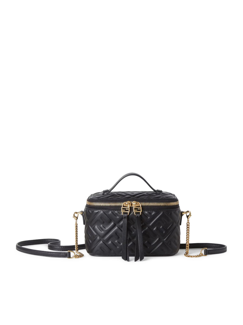 Fendi Women Fendi Vanity Mini Bag In Black Nappa With Ff Motif FENDI
