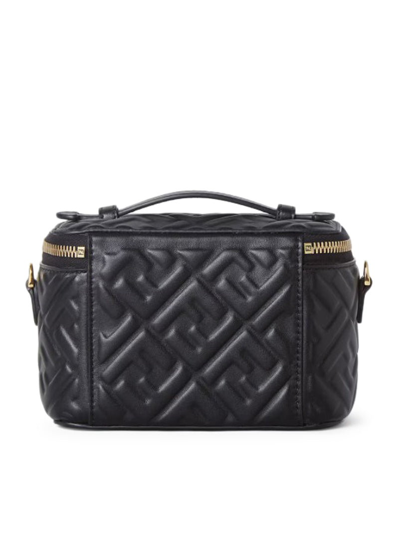 Fendi Women Fendi Vanity Mini Bag In Black Nappa With Ff Motif FENDI