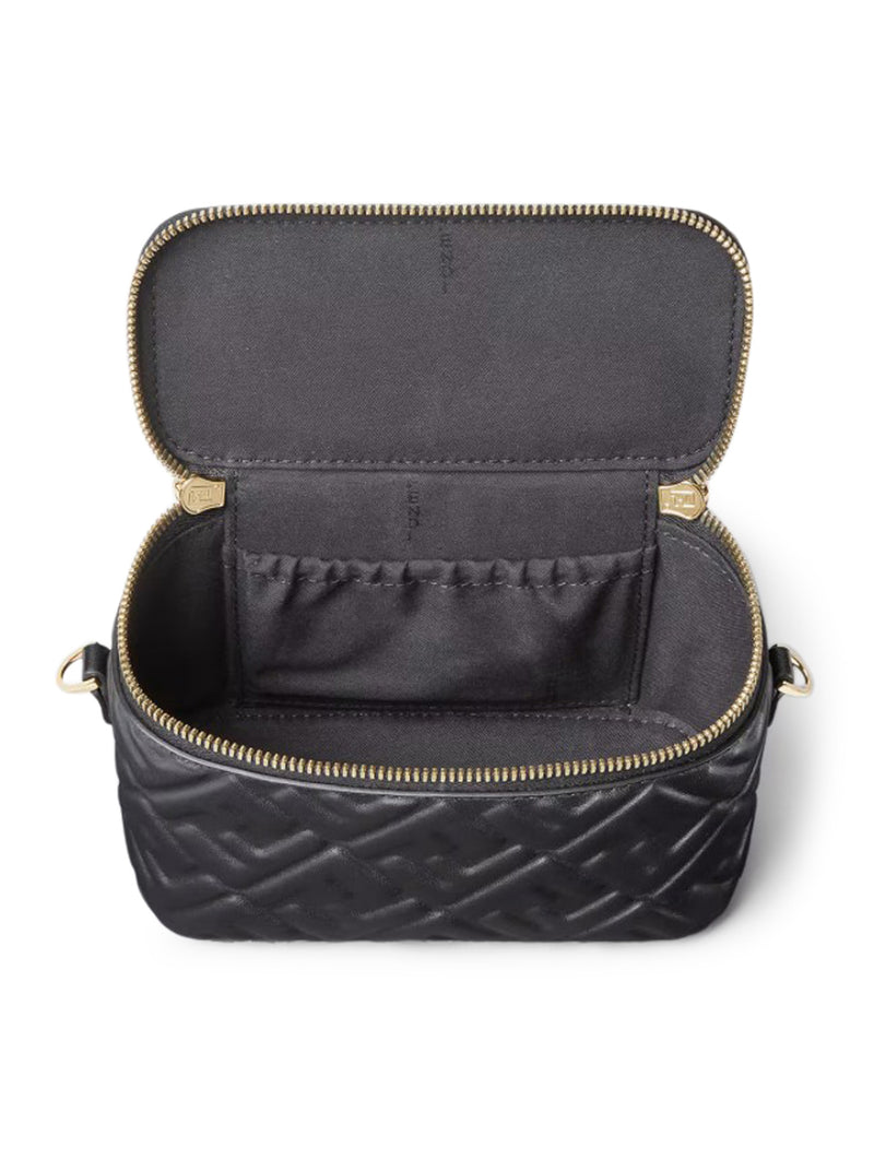 Fendi Women Fendi Vanity Mini Bag In Black Nappa With Ff Motif FENDI