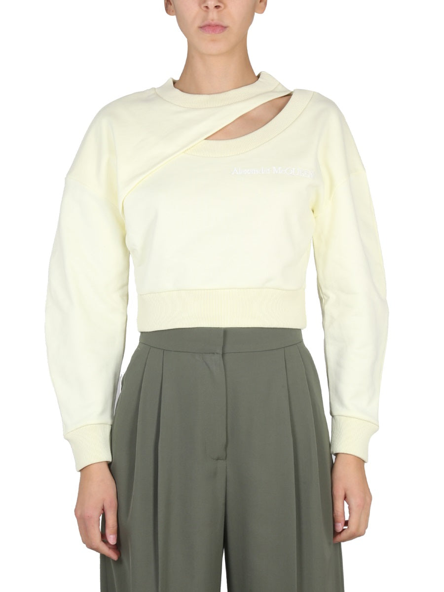 Alexander Mcqueen Women Cropped Sweatshirt ALEXANDER MCQUEEN