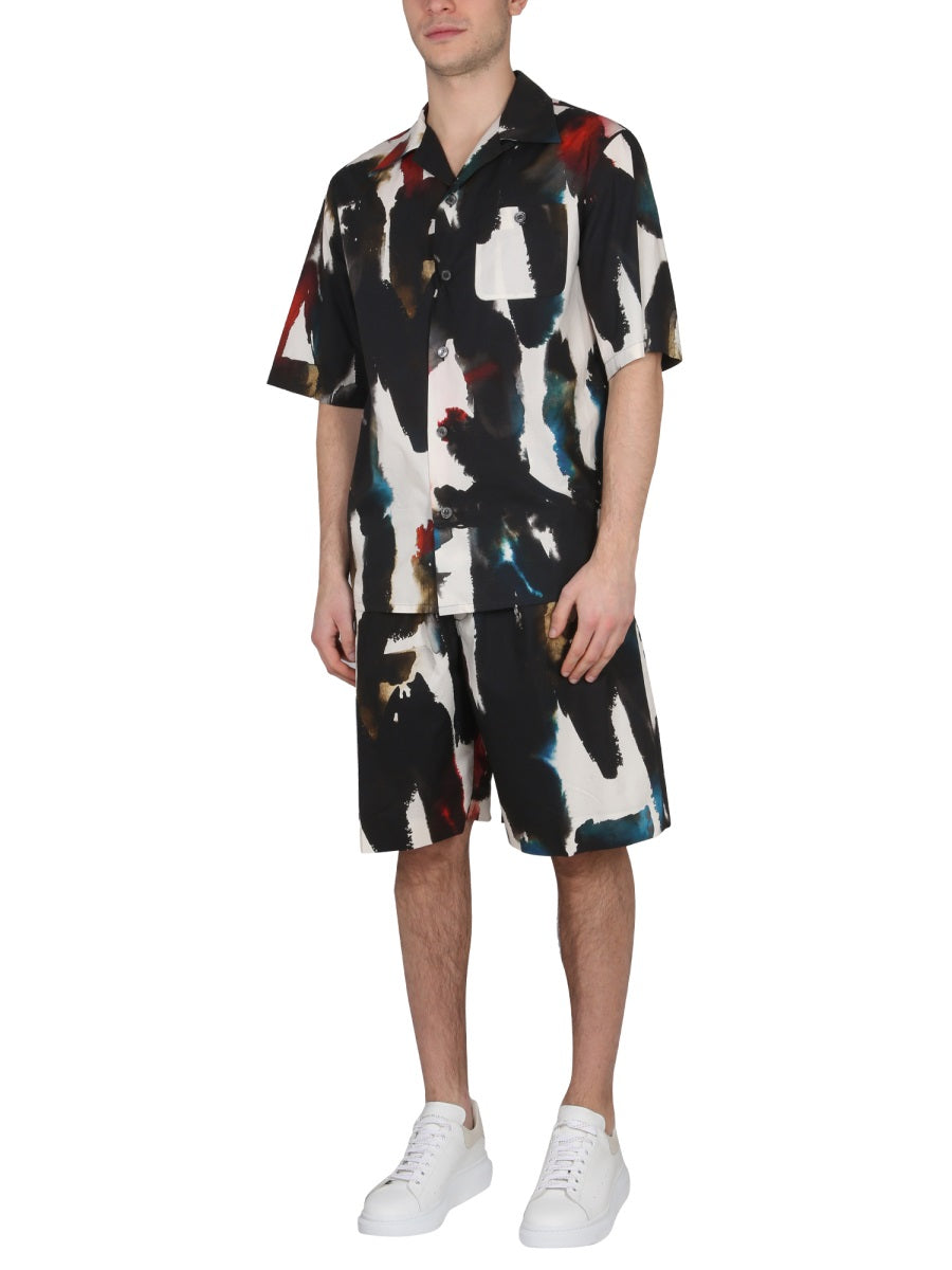 Alexander Mcqueen Men Bermuda With Logo Print ALEXANDER MCQUEEN