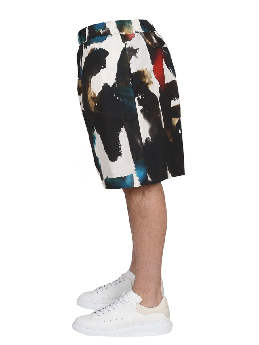 Alexander Mcqueen Men Bermuda With Logo Print ALEXANDER MCQUEEN
