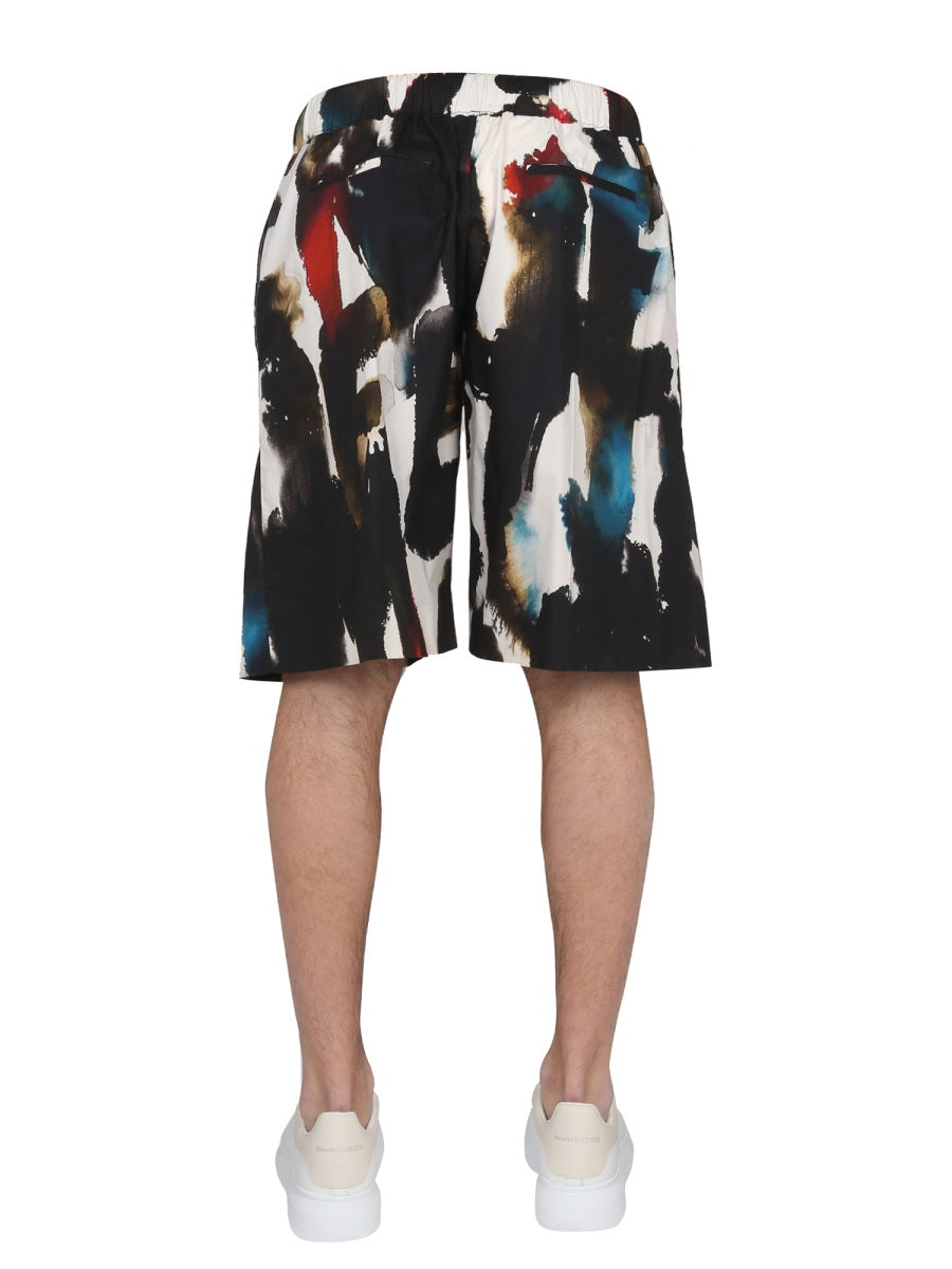 Alexander Mcqueen Men Bermuda With Logo Print ALEXANDER MCQUEEN