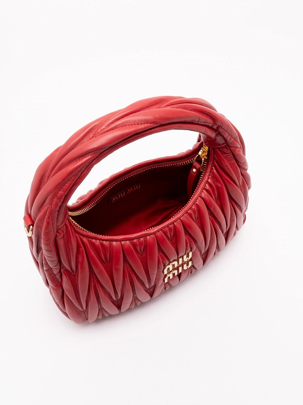 Miu Miu Women `Wander` Matelassé Leather Hobo Bag MIU MIU