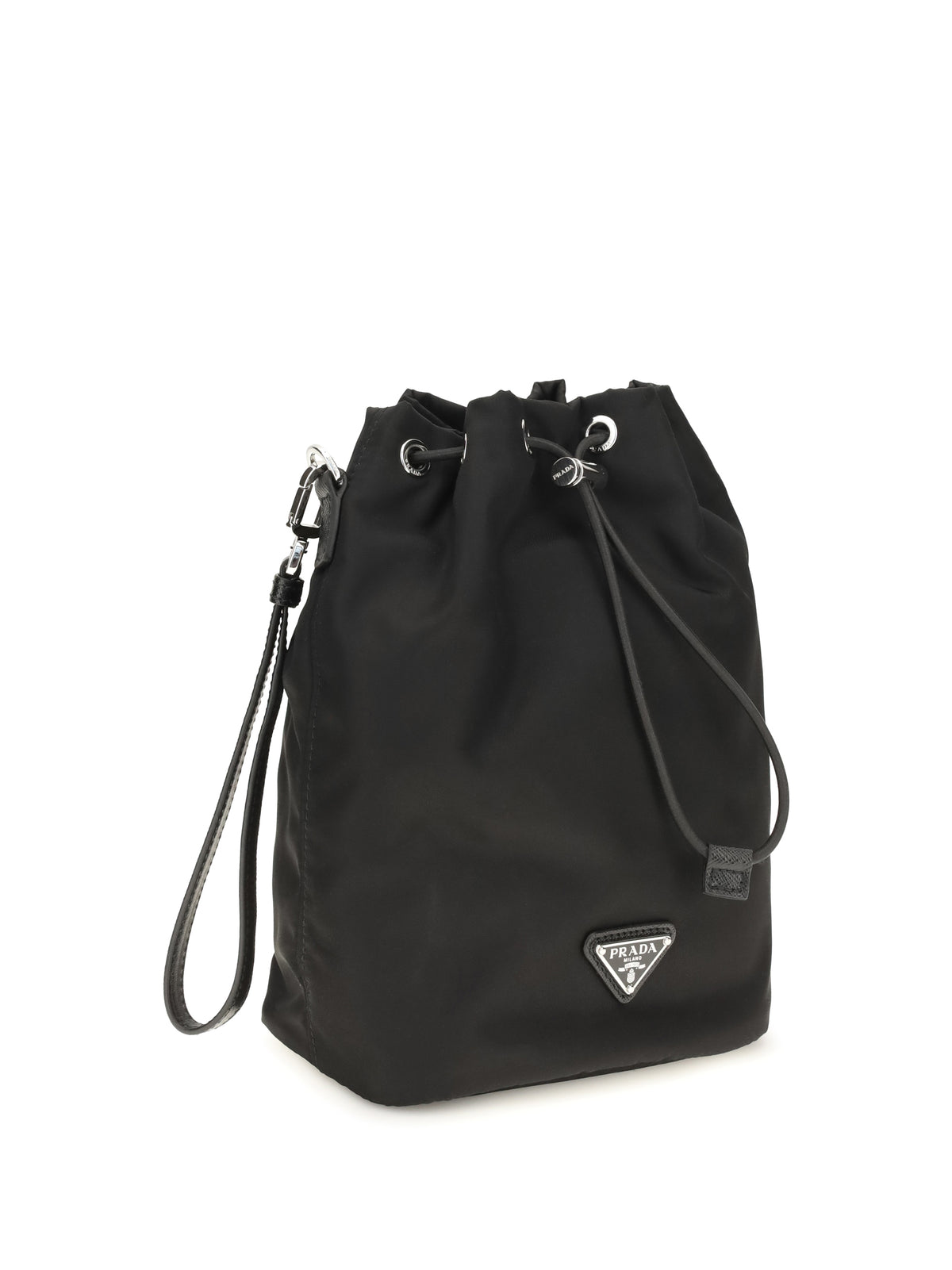 Prada Men Re-Nylon And Saffiano Leather Bucket Bag PRADA