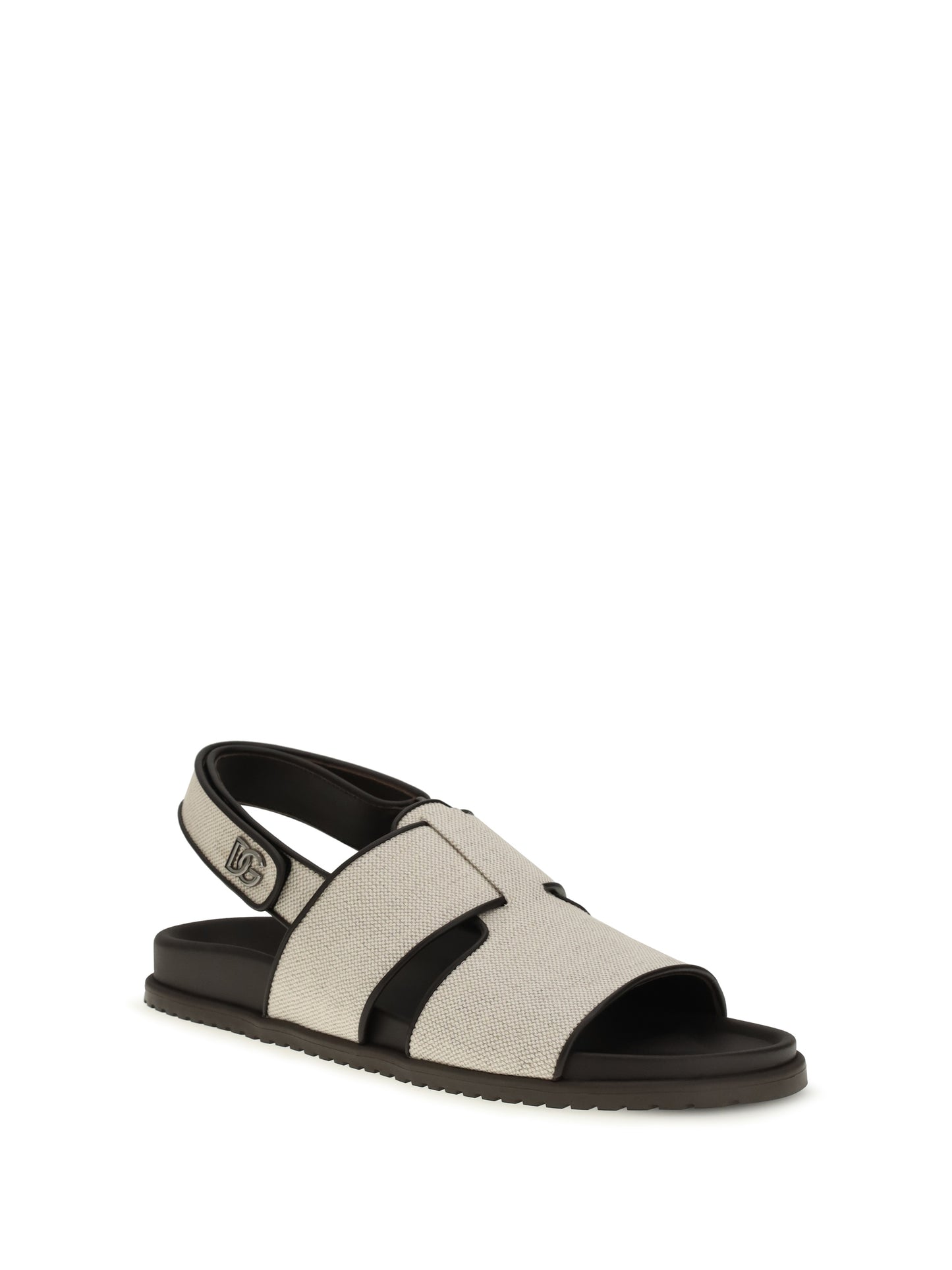 Dolce & Gabbana Men Fabric And Leather Sandals DOLCE & GABBANA