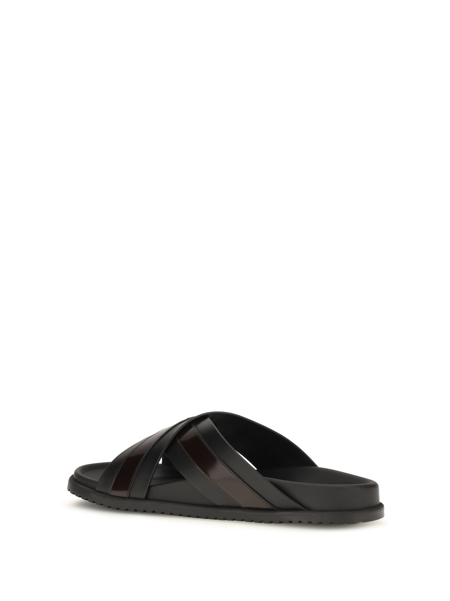Dolce & Gabbana Men Smooth Calf Leather Slide Sandals DOLCE & GABBANA