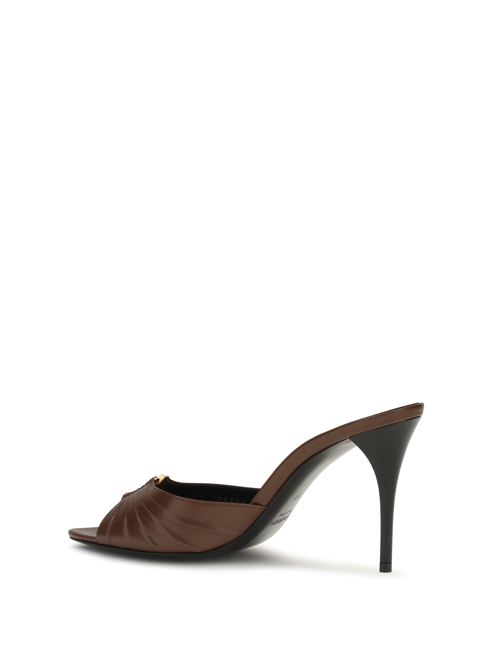 Saint Laurent Women Babylone Smooth Leather Mules SAINT LAURENT