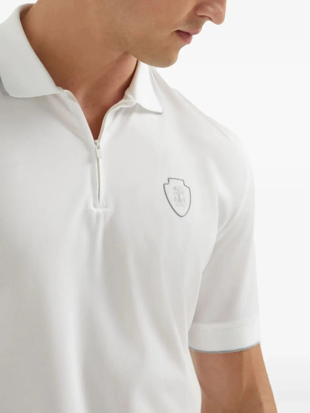 Brunello Cucinelli Men Piquet Polo Shirt BRUNELLO CUCINELLI
