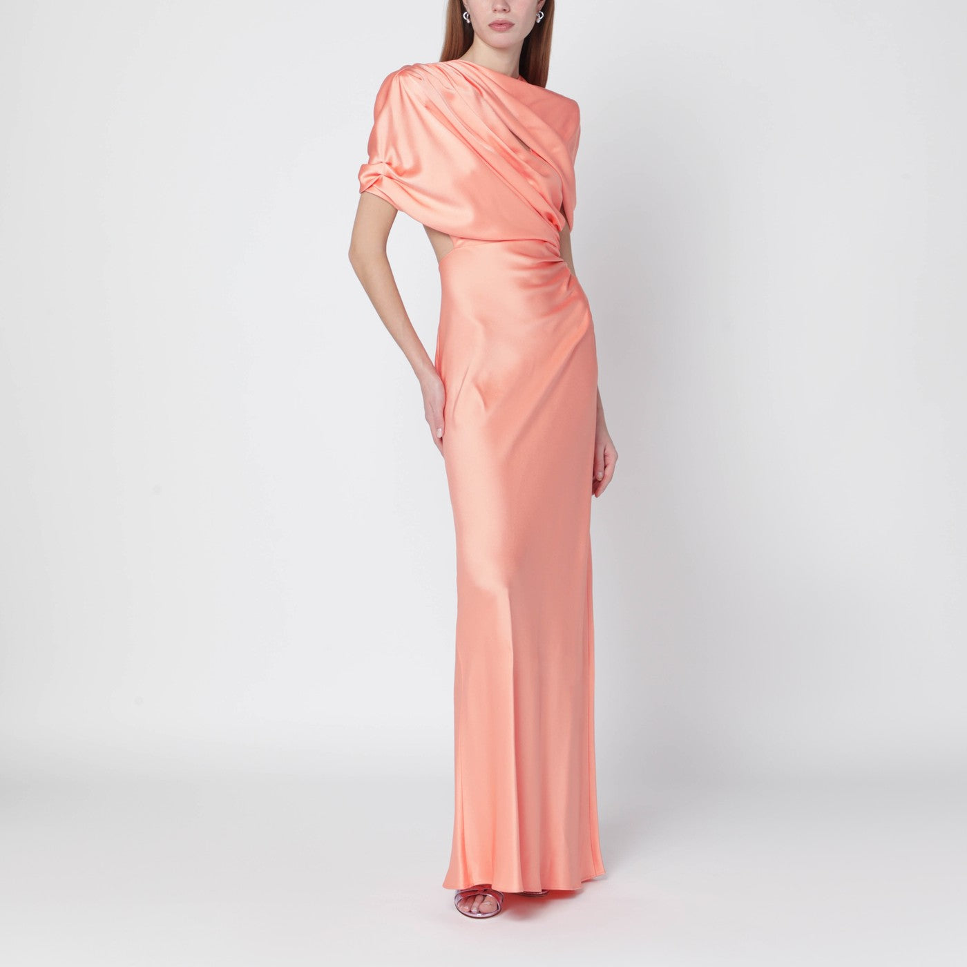Stella Mccartney Pink Shiny Satin Maxi Dress Women STELLA MCCARTNEY