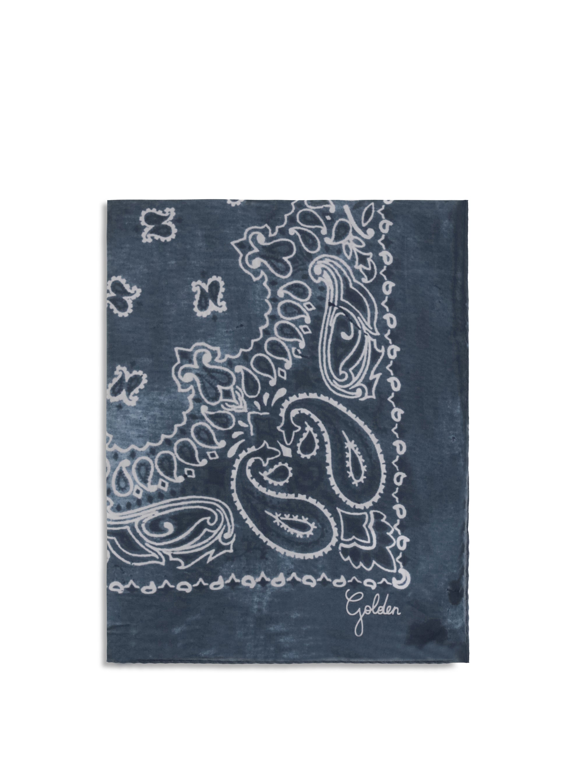 Golden Goose Women Golden Paisley Printed Silk Scarf GOLDEN GOOSE