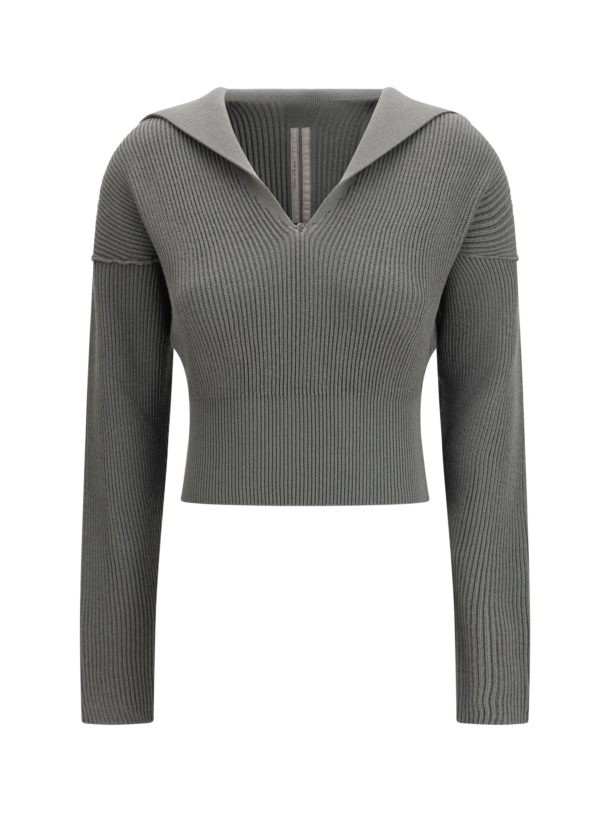 Rick Owens Women Euca Virgin Wool Sweater With V Neck RICK OWENS