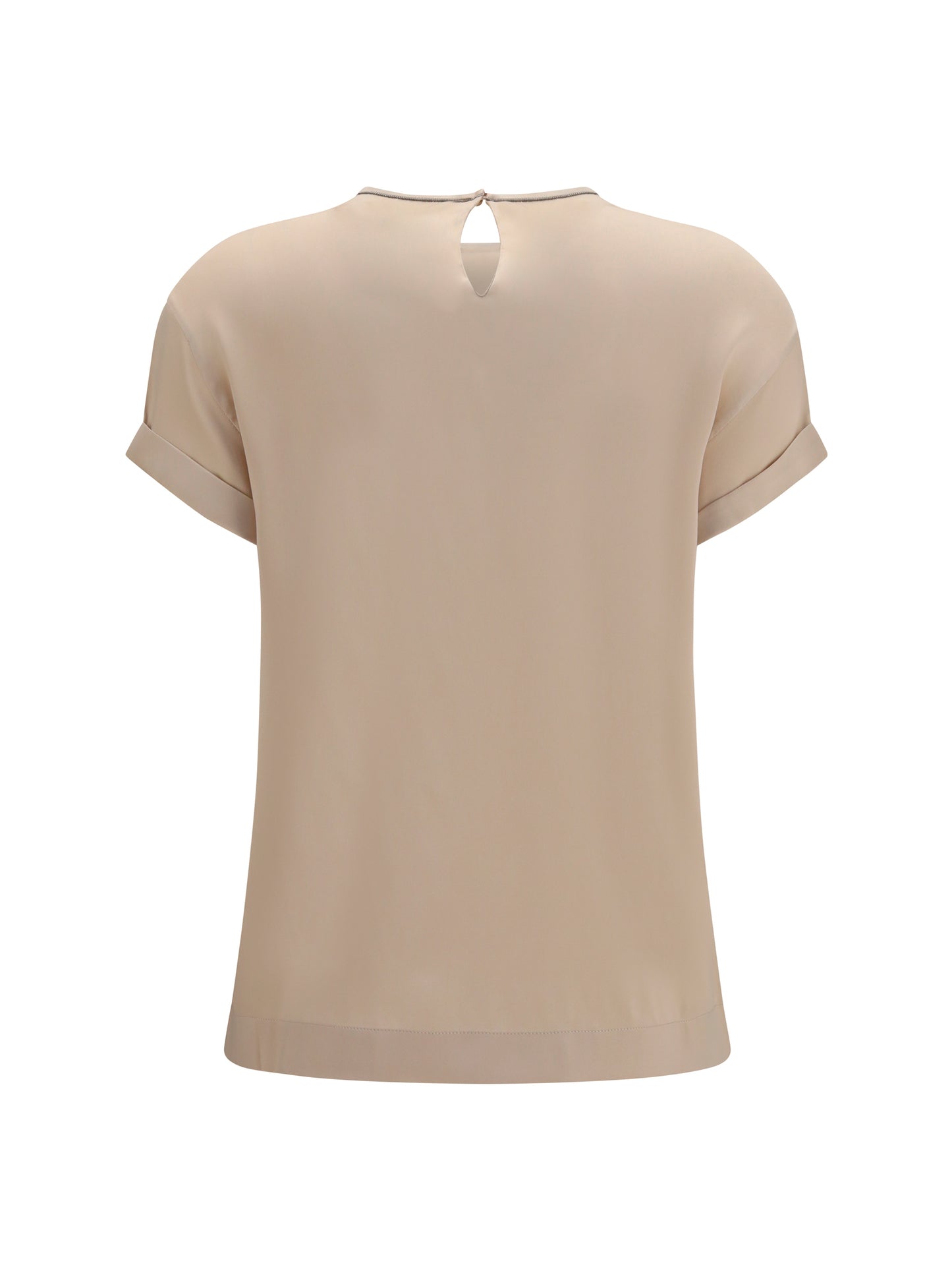 Brunello Cucinelli Women Silk Blouse With Monili Chain BRUNELLO CUCINELLI