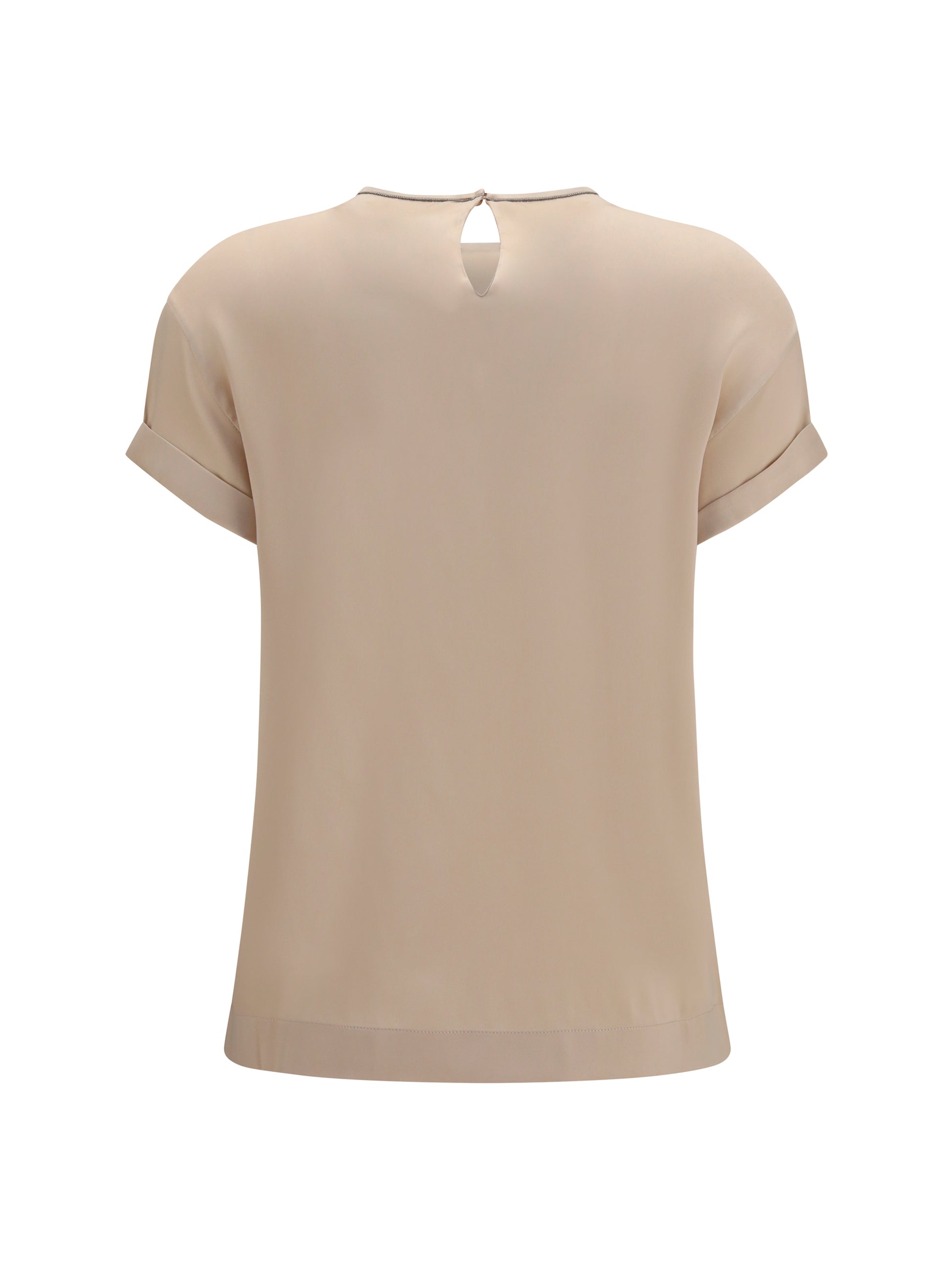 Brunello Cucinelli Women Silk Blouse With Monili Chain BRUNELLO CUCINELLI