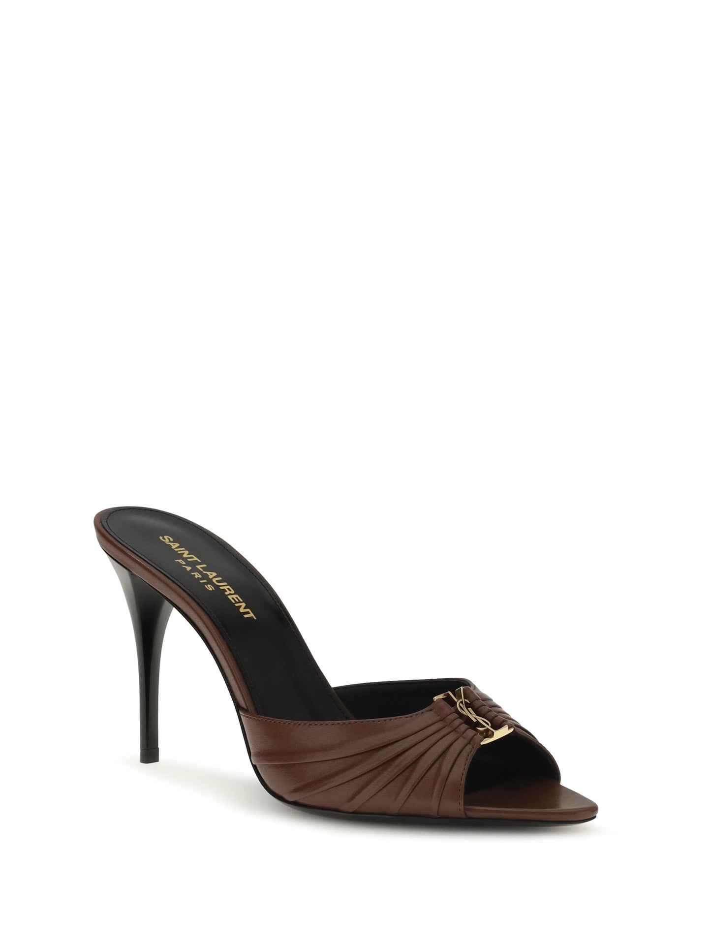 Saint Laurent Women Babylone Smooth Leather Mules SAINT LAURENT