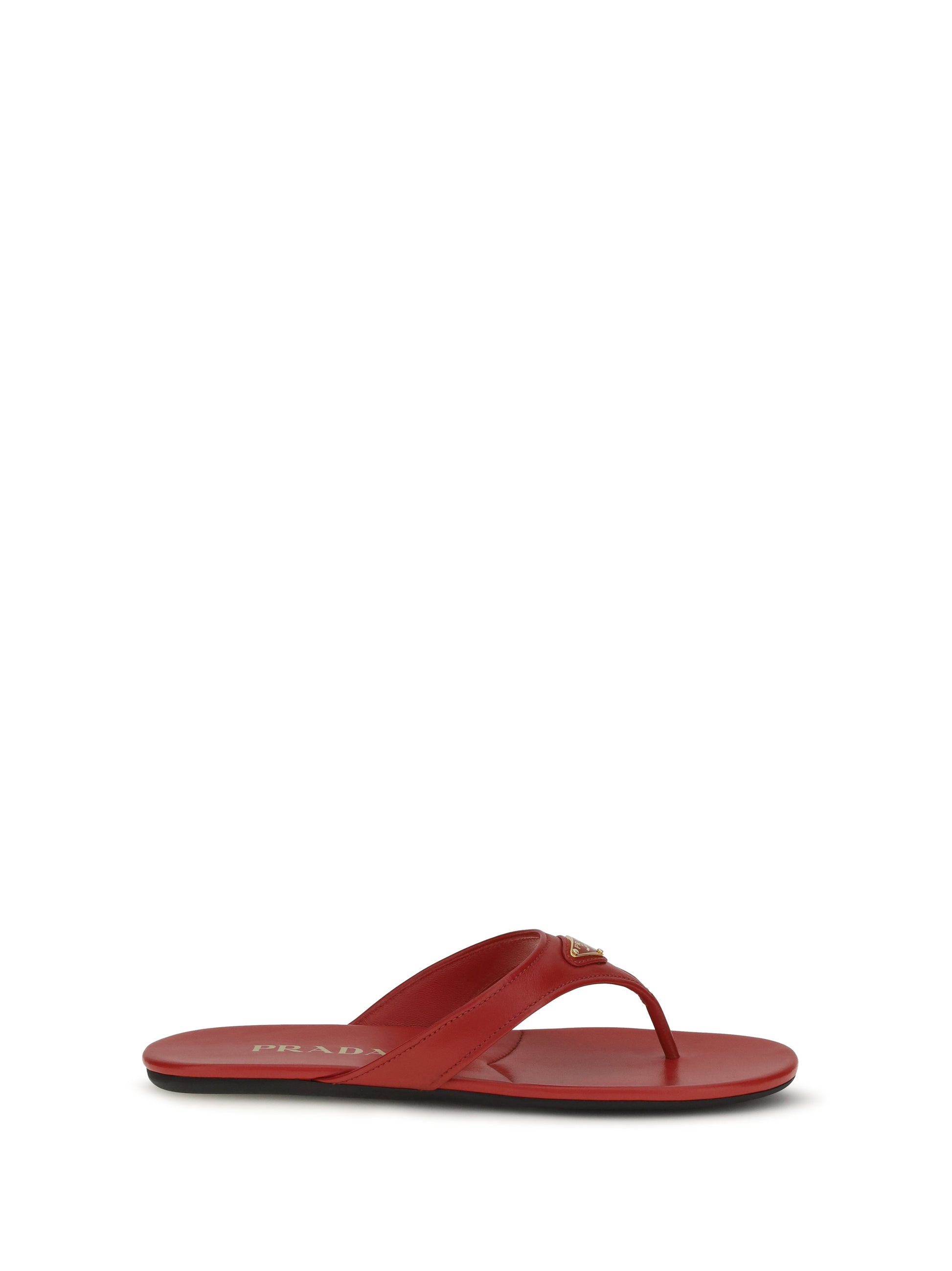 Prada Women Patent Leather Thong Sandals PRADA
