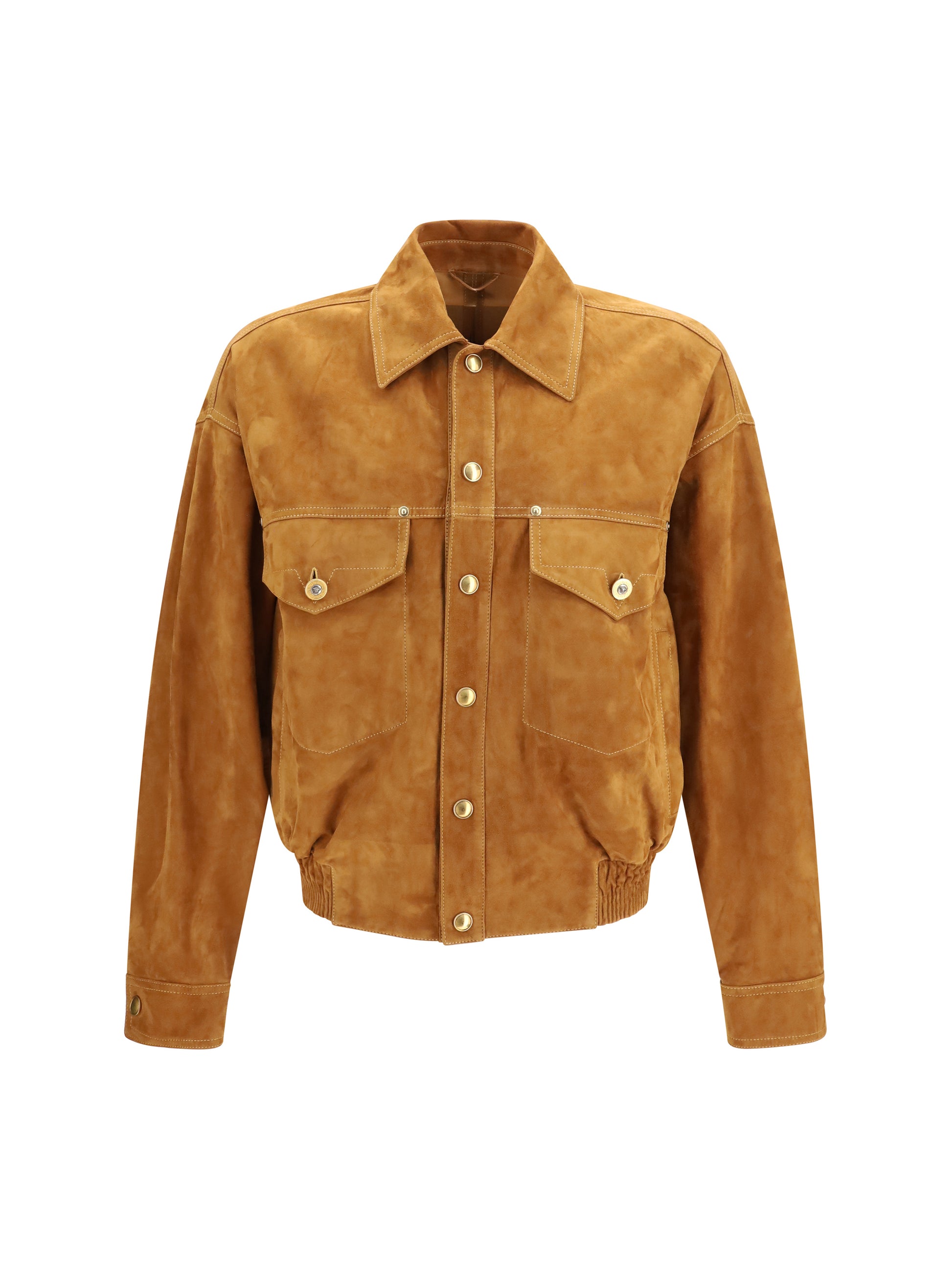 Versace Men Leather Button Jacket VERSACE