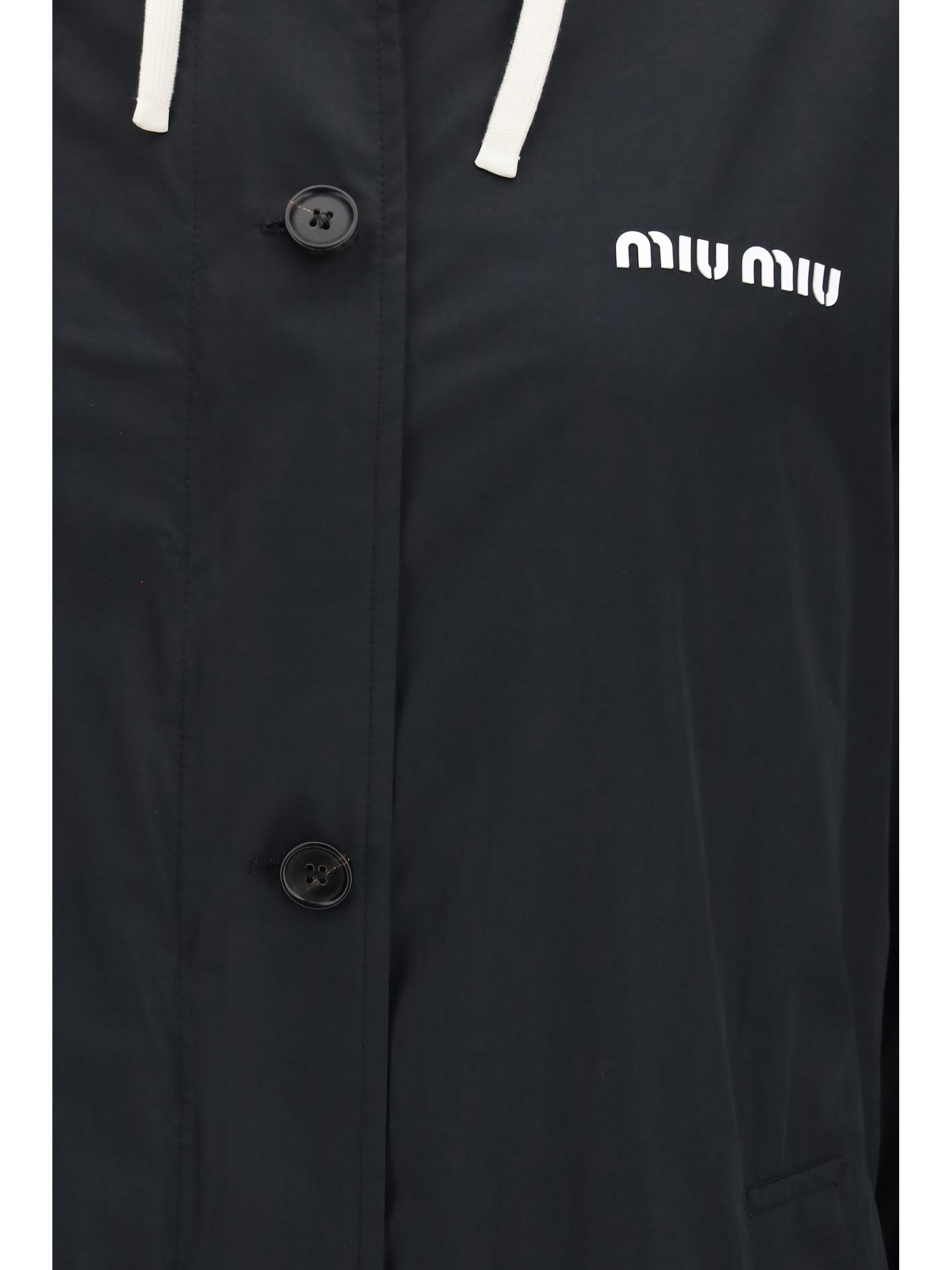 Miu Miu Women Panama And Fleece Single-Breasted Peacoat MIU MIU
