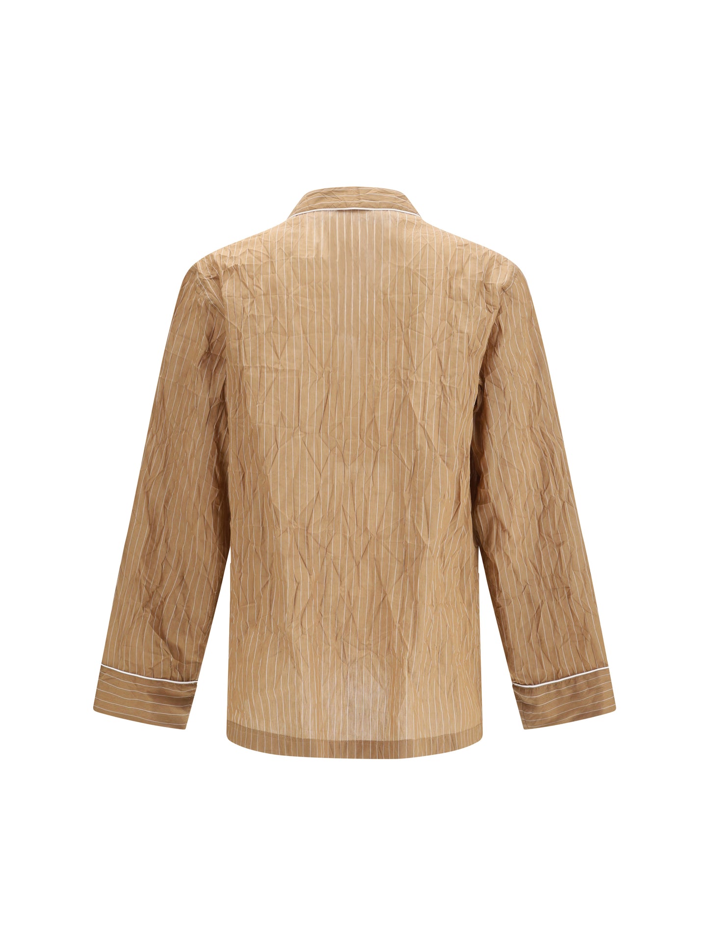 Dolce & Gabbana Men Vanity Shirt-Style Robe In Froissé Striped Fabric DOLCE & GABBANA