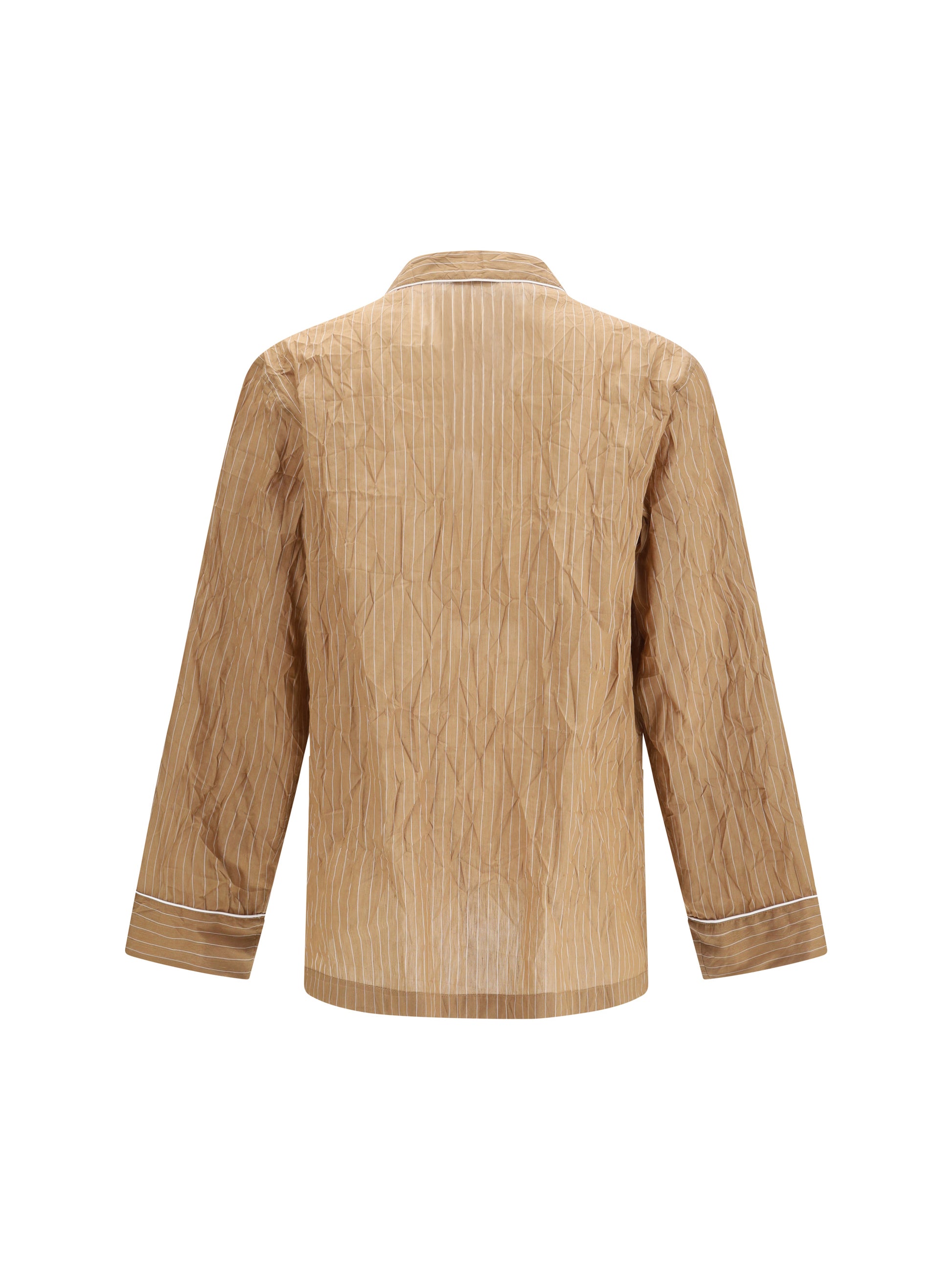 Dolce & Gabbana Men Vanity Shirt-Style Robe In Froissé Striped Fabric DOLCE & GABBANA