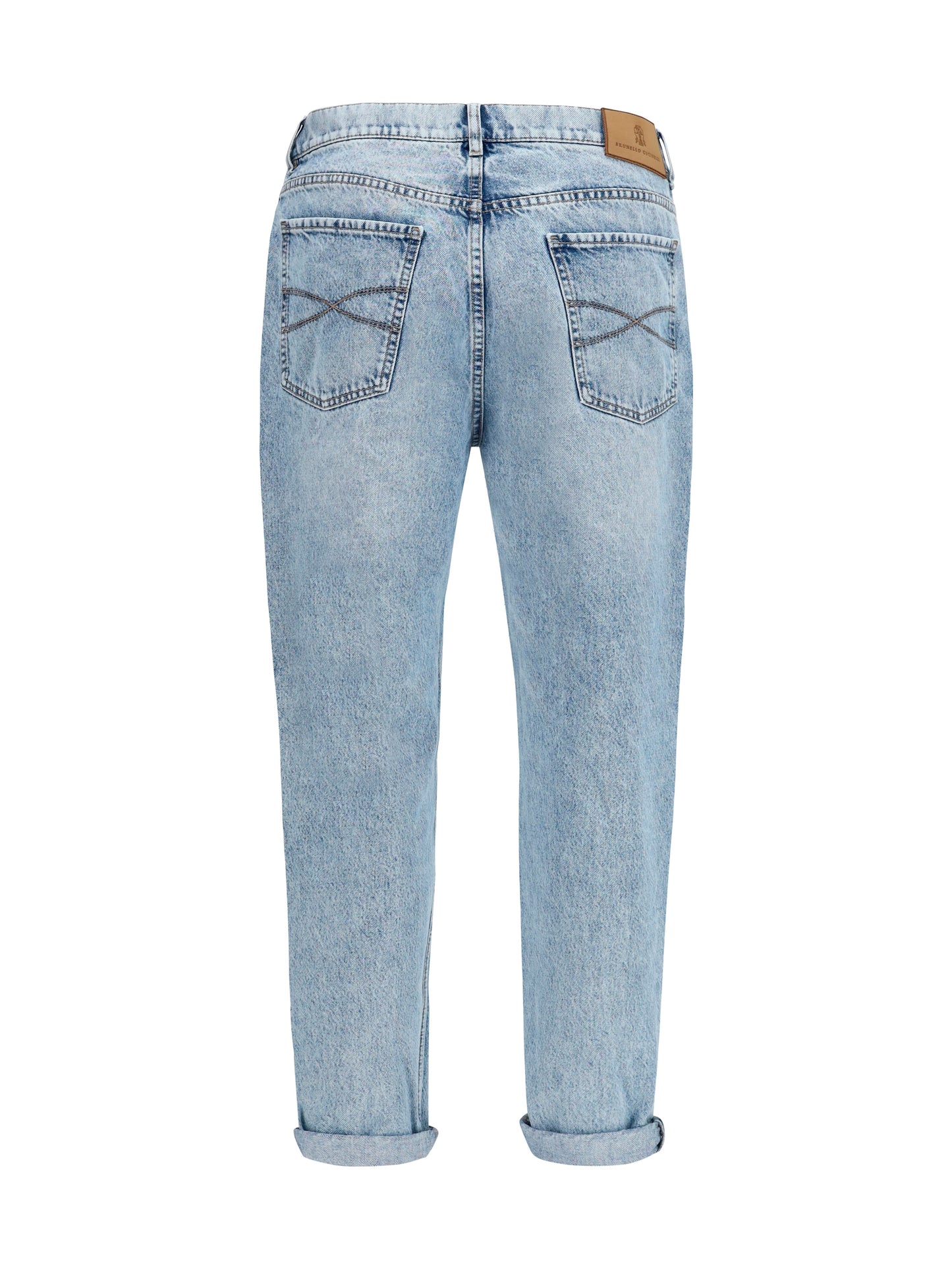 Brunello Cucinelli Men Straight-Leg Turn-Up Jeans BRUNELLO CUCINELLI