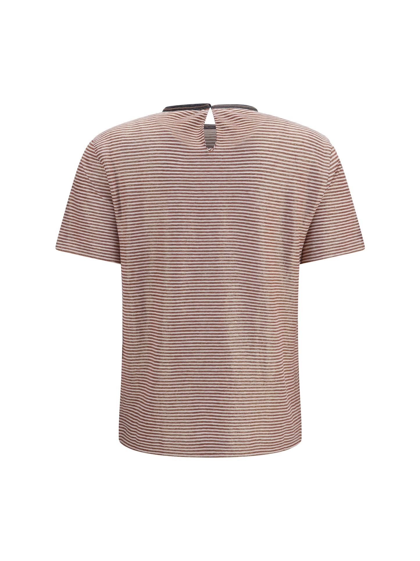 Brunello Cucinelli Women Striped Short-Sleeve Crewneck T-Shirt BRUNELLO CUCINELLI