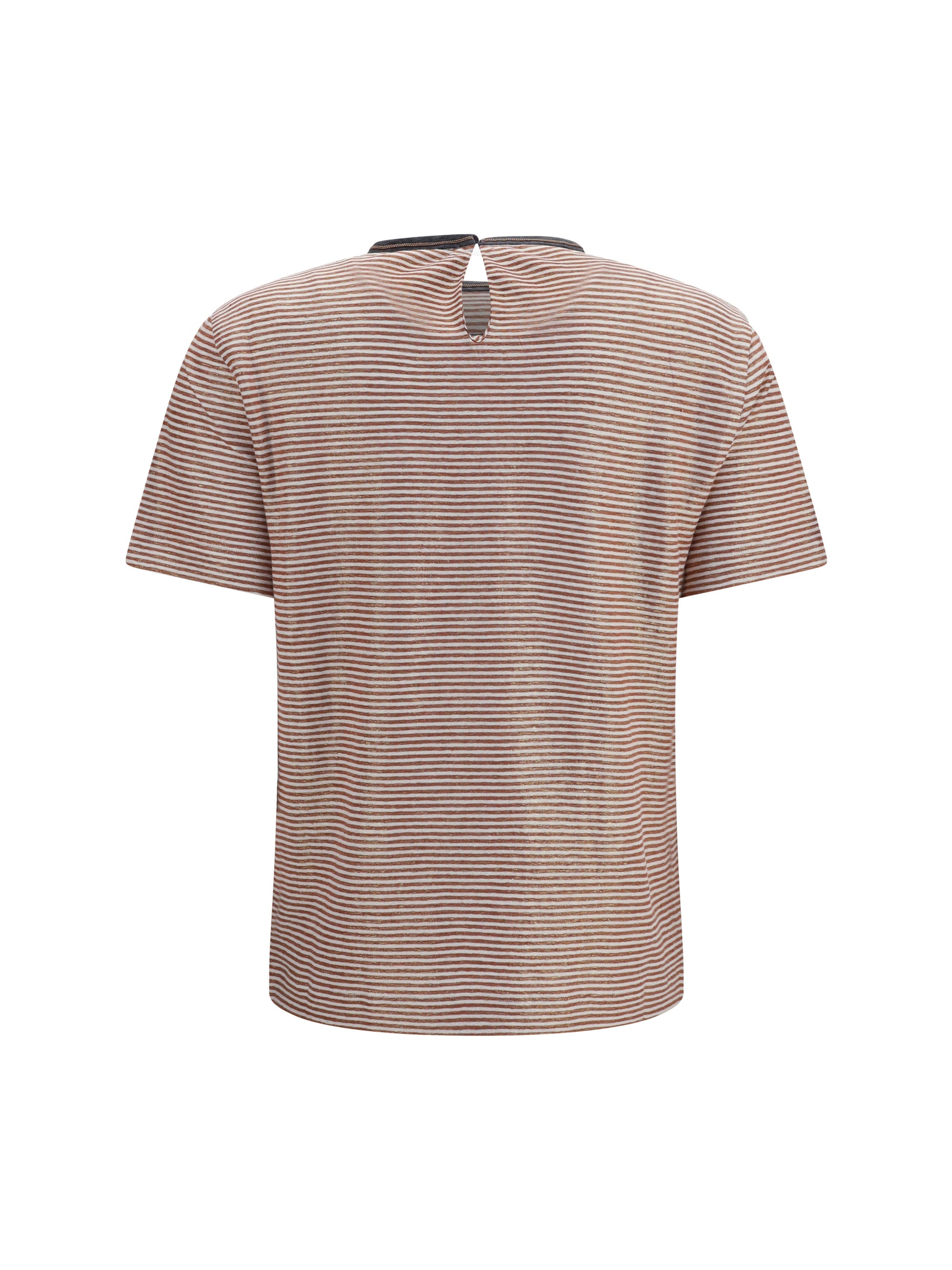 Brunello Cucinelli Women Striped Short-Sleeve Crewneck T-Shirt BRUNELLO CUCINELLI